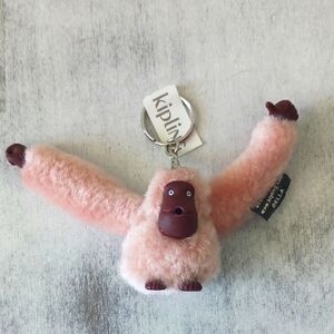 Kipling Monkey Bella Key Chain Fob Pink Blush Fur DESIGNER Collectible Bag Charm